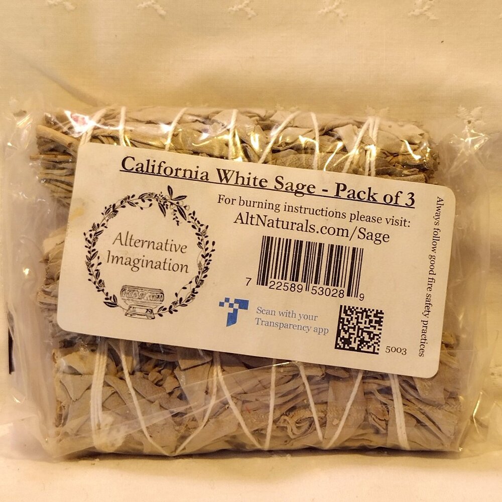 🌟 3 California White Sage 4" Smudge Sticks